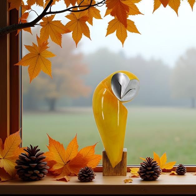 15 Inch Owl Statue for Home Decor Accents Office Decor, Handmade Owl Sculpture for Bookshelf Decor, Bookshelf Desktop Mantel Cabinet Living Room Bedroom Decorations