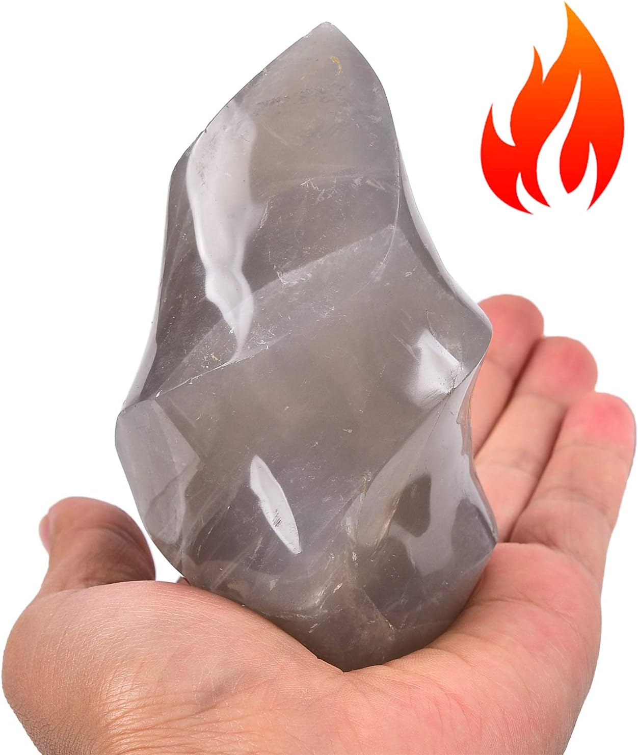 AMOYSTONE Blue Pink Quartz Flame Shaped Stone Towers Large Healing Crystal Quartz Home Decor 0.6-1.0LBS