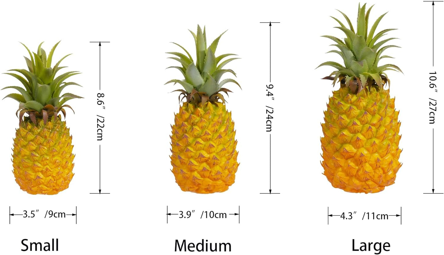 QIRMIZI Artificial Pineapple -Simulated Fruit Decoration, Lifelike Fake Fruit Model, Perfect for Home Decor, Kitchen, Party & Photography Prop – Realistic & Eco-Friendly,Yellow Meduim