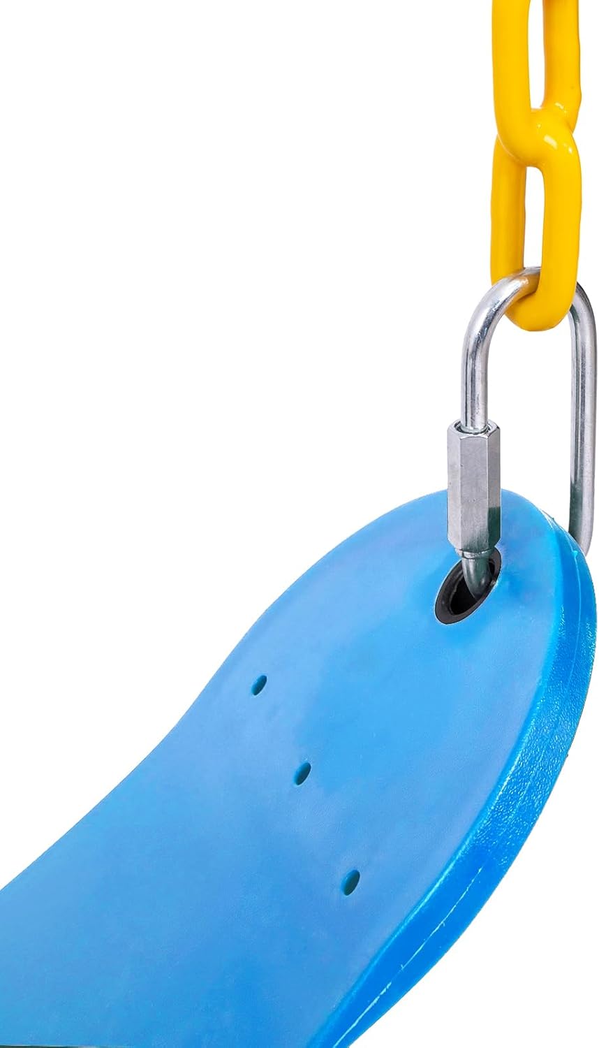 Sunnyglade 6 PCS Swings Seats Heavy Duty with 66" Chain, Playground Swing Set Accessories Replacement with Snap Hooks, Support 250lb (6, Blue)