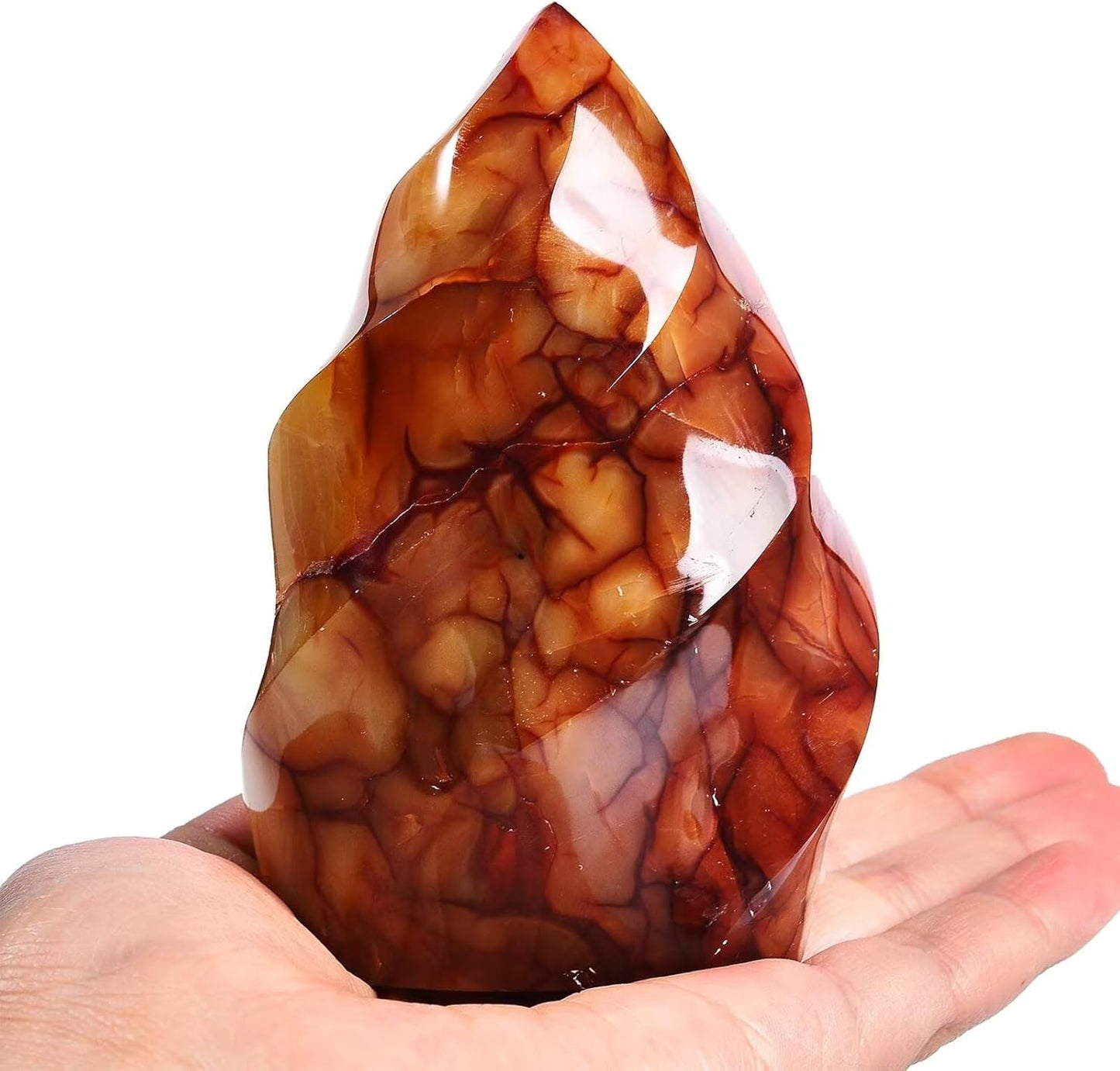 Red Agate Flame Shaped Stone Towers Obelisk Natural Healing Crystal Quartz Reiki Energy Decoration Home Office 1.0-1.5LBS