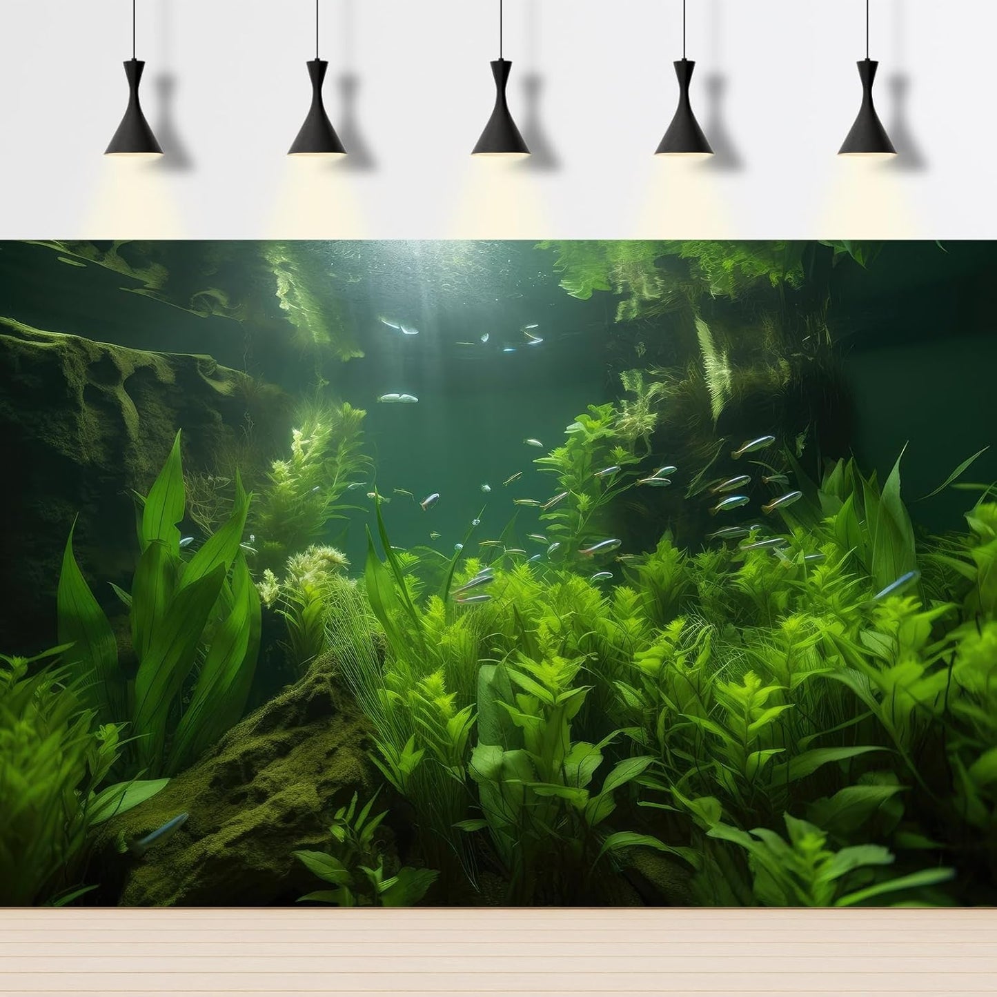 Aquarium Background Lush Aquatic Plants Seagrasses Terrarium Background Redwood Root Moss Tropical Style Green Underwater Plants Fish Tank Background Under The Sea Reptile Tank Backdrop 60x24in