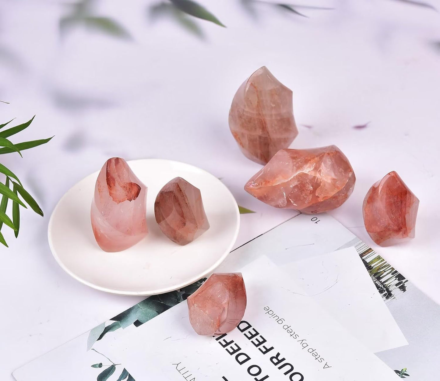 AMOYSTONE Red Hematoid Flame Shaped Stone Towers Obelisk Natural Healing Crystal Quartz Reiki Energy Decoration Home Office 0.6-1.0LBS