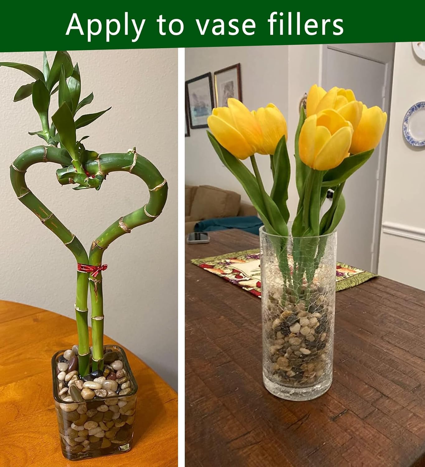 Voulosimi River Rock Stones, Natural Decorative Polished Mixed Pebbles Gravel,Outdoor Decorative Stones for Plant Aquariums, Landscaping, Vase Fillers (7 LB, Mixed Colors)