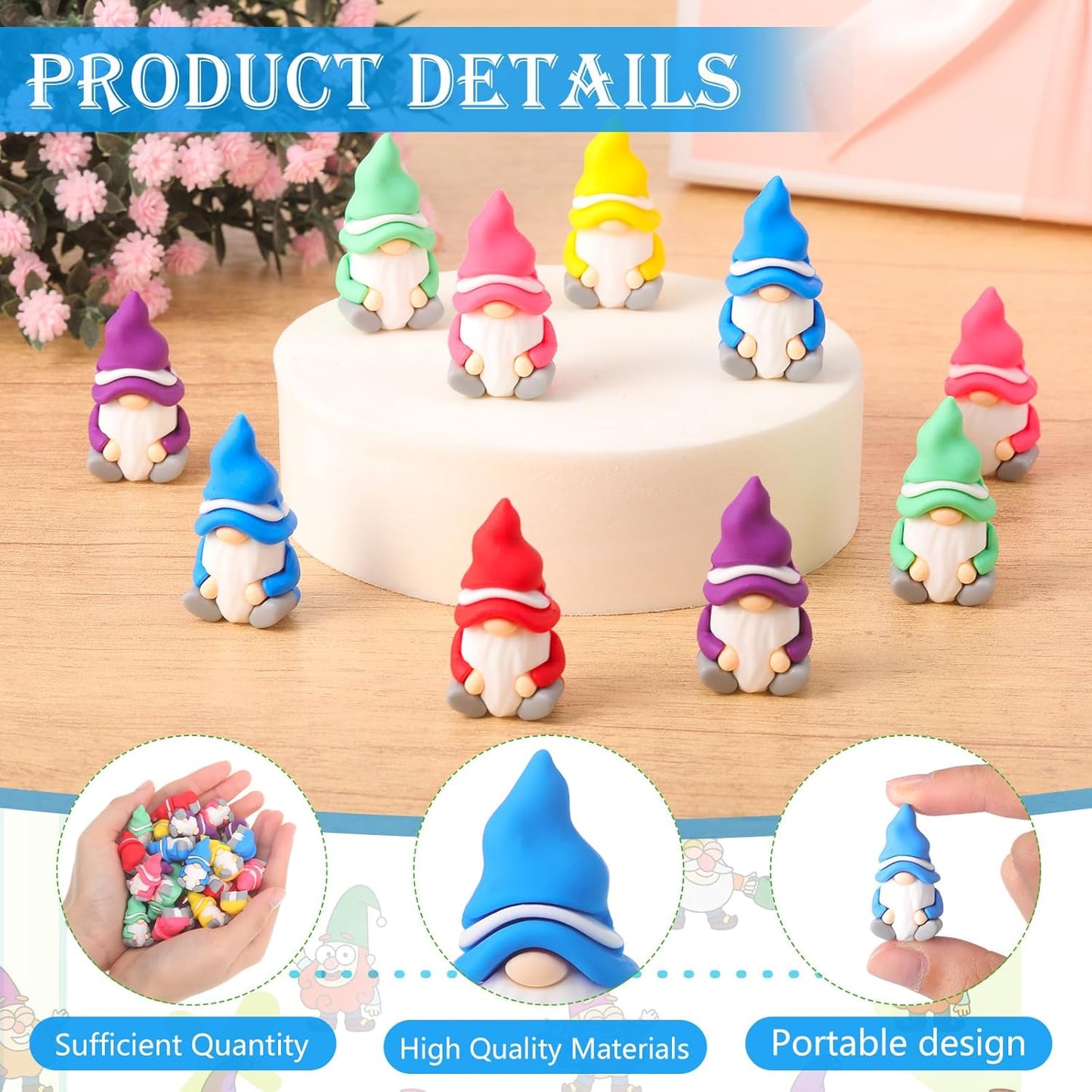 100 Pcs Mini Gnomes Figurines Tiny Fairy Resin Gnomes Statue Garden Bulk for Goody Bag Stuffers Filler Party Favors Gifts Decor Dwarf Statues Garden Dollhouse Micro Landscape Accessories