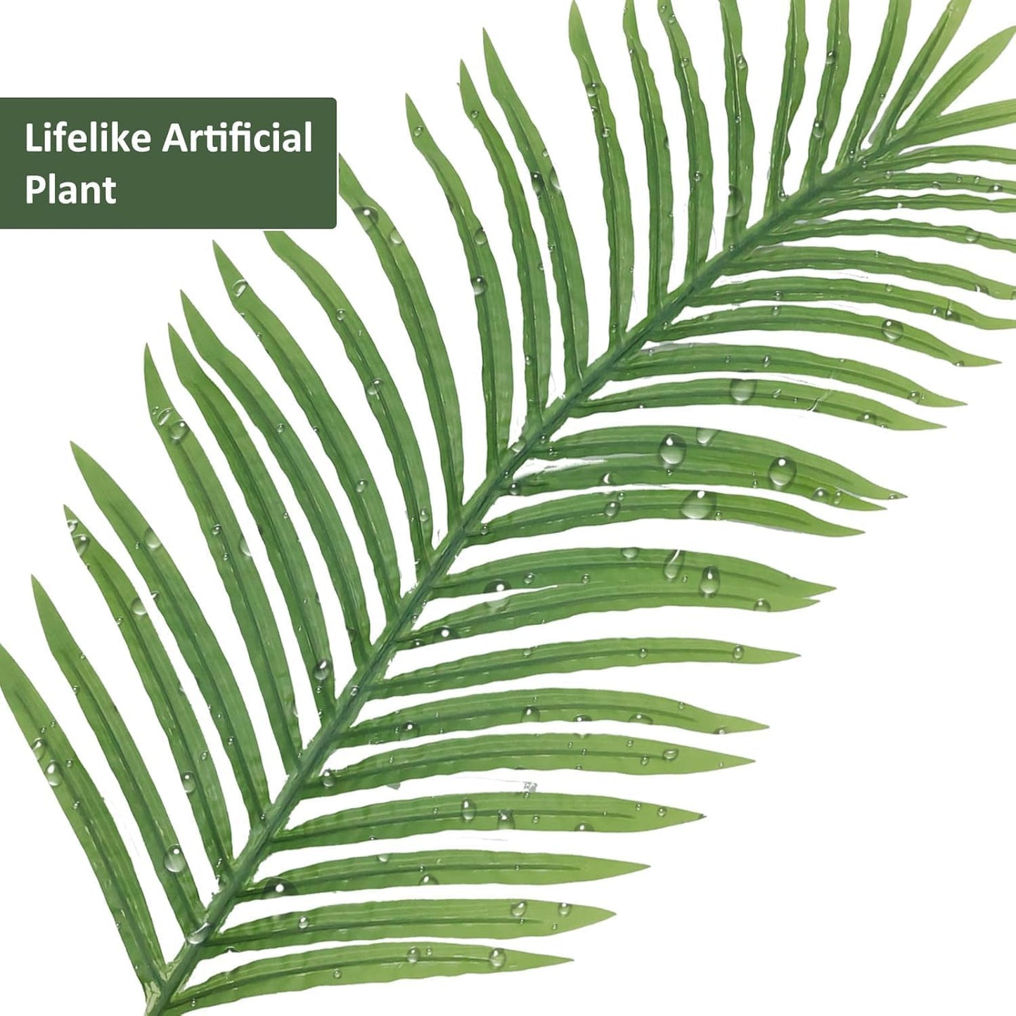 Artificial Fake Palm Tree 8FT 2Pack with White Planter & Free Moss, UV Resistant Artificial Palm Tree for Outdoors, Fake Plants for Poolside Home Room Decor, Faux Plants Outdoor Decor