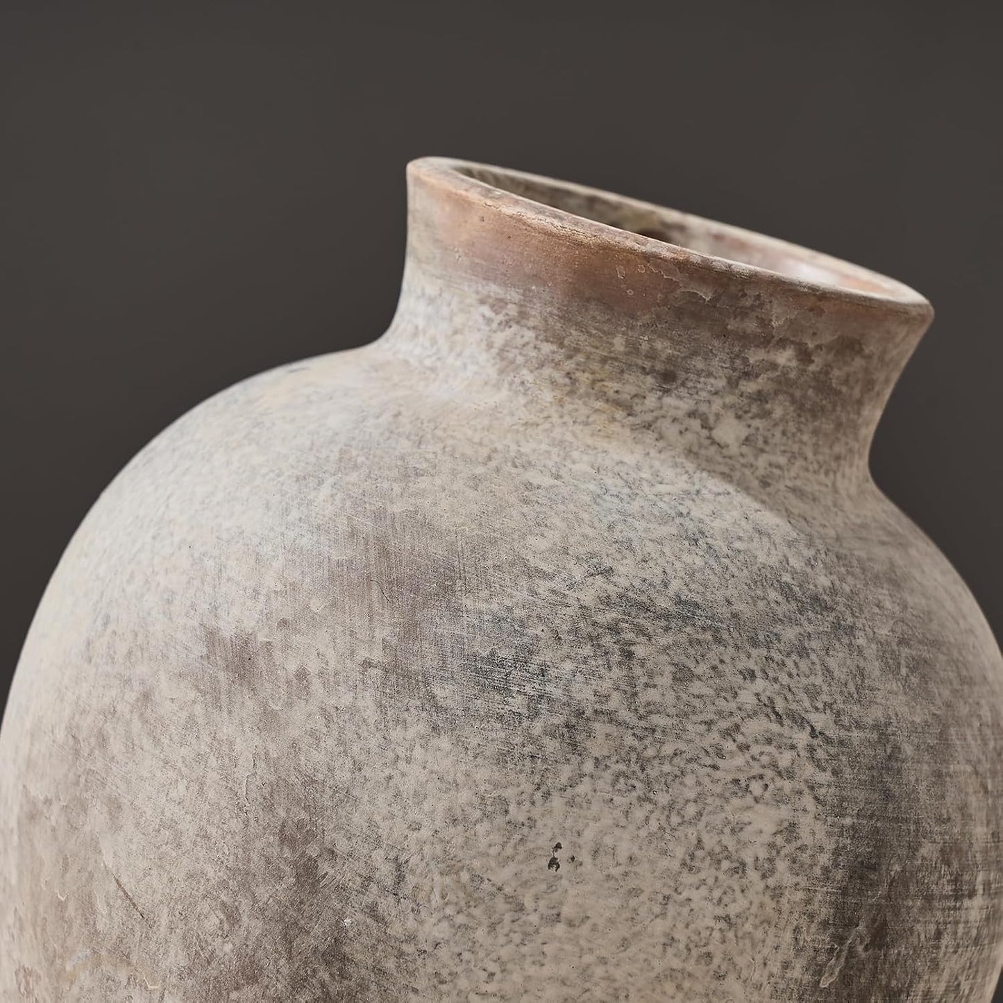 SIDUCAL Ceramic Decorative Flower Vase | 6 Inch Pottery Rustic Farmhouse | Boho | Whitewashed Terracotta Vase for Home Decor, Table, Living Room, Bathroom, Shelf, Mantel Decoration