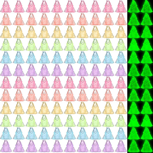 60 Pcs Mini Resin Luminous Gnomes Bulk Tiny Fairy Resin Statues Glow in The Dark Small Gnomes Miniature Figurines for Landscape Outdoor Patio Yard Lawn Plant Pots Fairy Decor (Vivid)