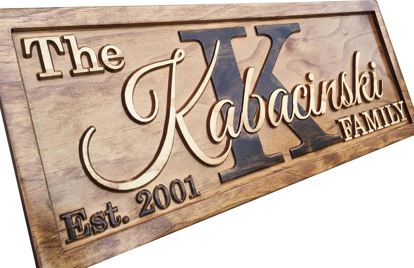 Personalized Family Name Sign Personalized Wedding Gifts Wall Art Rustic Home Decor Custom Carved Wooden Signs Couples 5 Year Anniversary