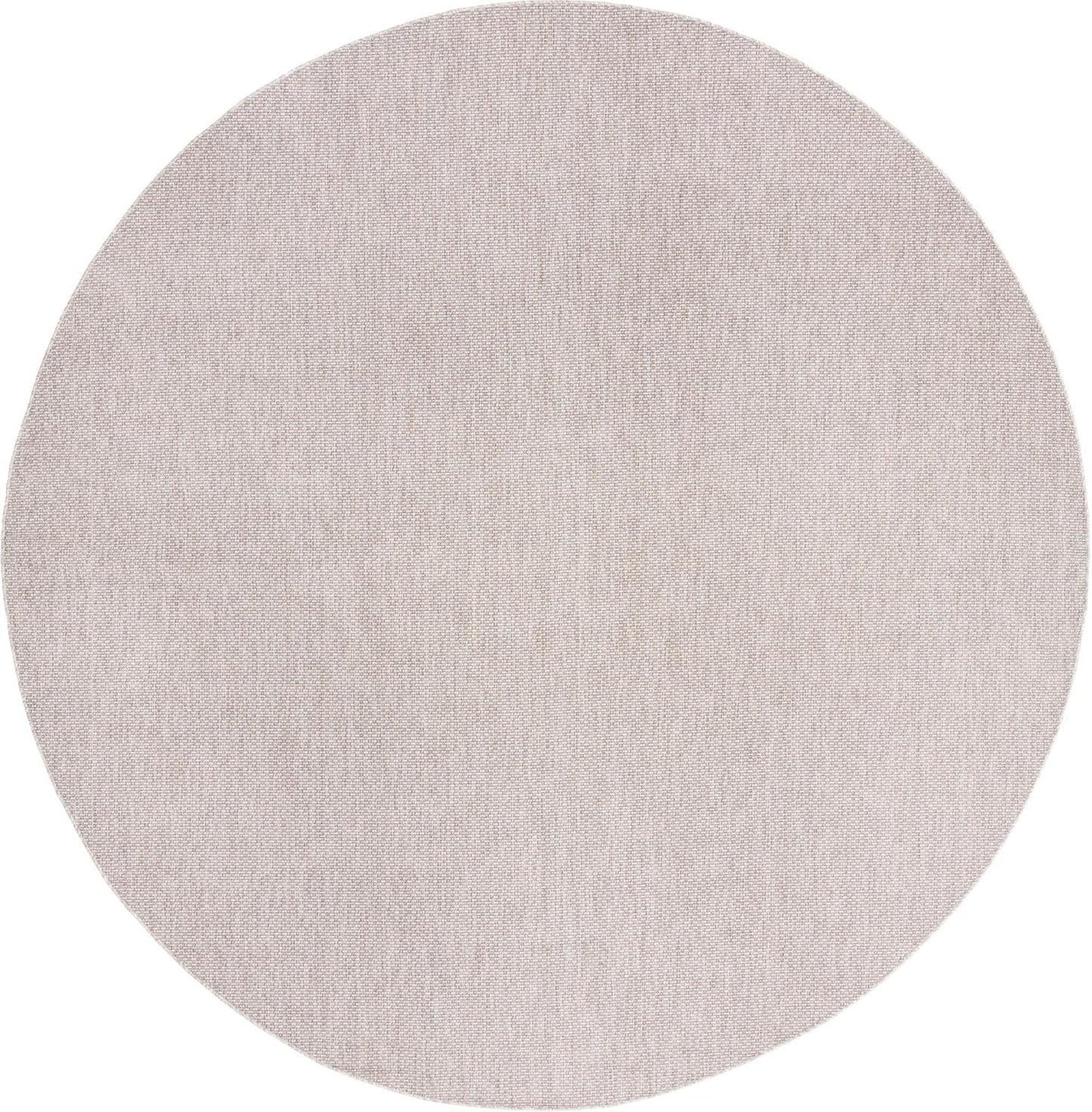 Unique Loom Collection Casual Transitional Solid Heathered Indoor/Outdoor Flatweave Area Rug (13' Round, Beige/Ivory)
