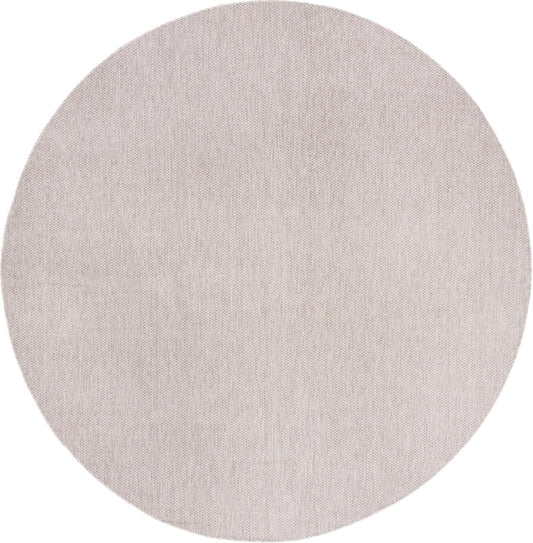 Unique Loom Collection Casual Transitional Solid Heathered Indoor/Outdoor Flatweave Area Rug (13' Round, Beige/Ivory)