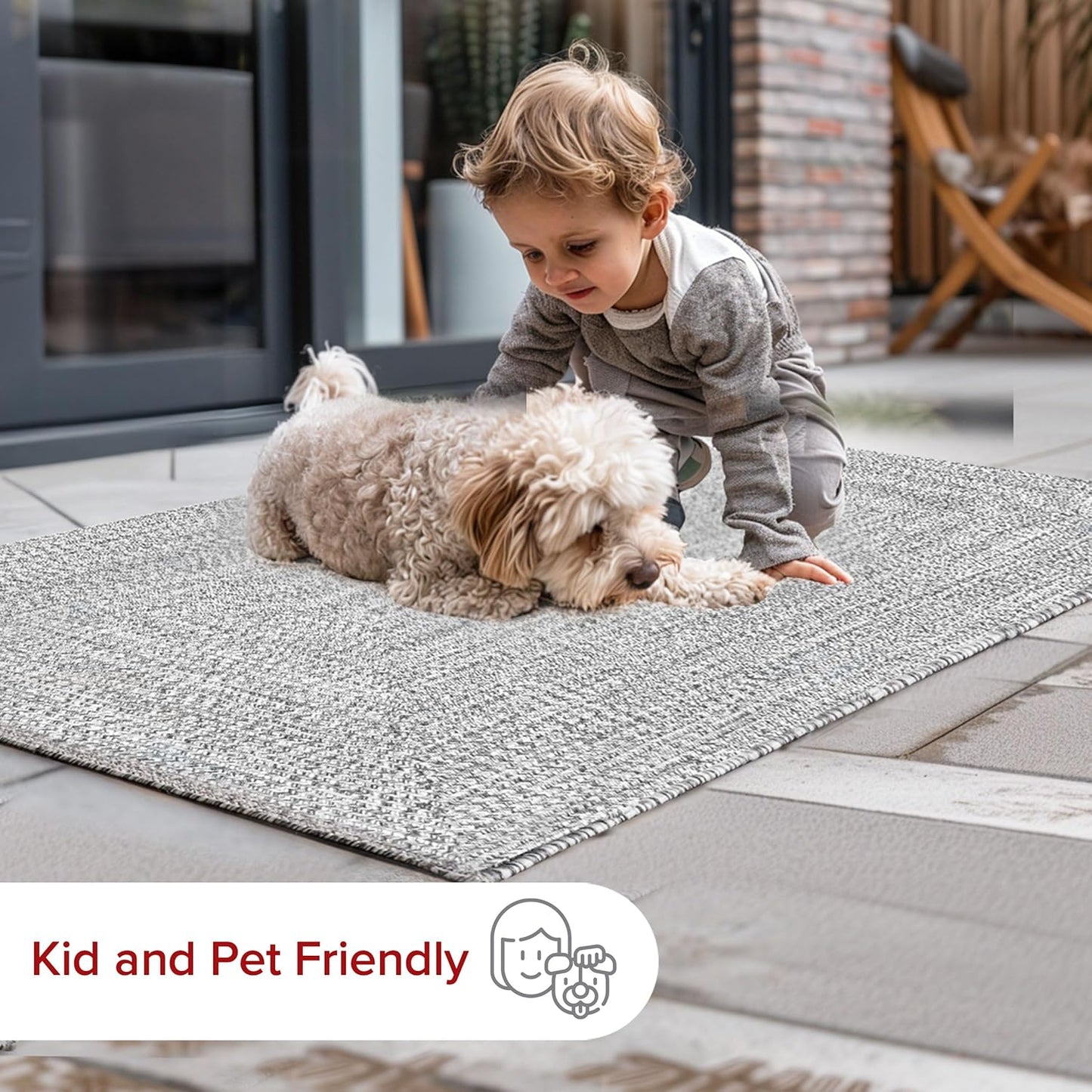nuLOOM Oval 3' x 5' Solid Hand Braided Indoor/Outdoor Area Rug, Pet-Friendly, High Traffic, Weather Resistant, for Patio, Balcony, Bedroom, Living, Dining Room, Wynn Salt and Pepper