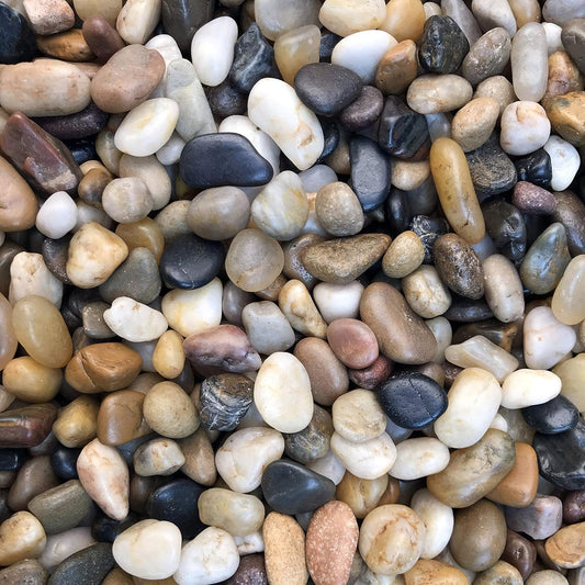 Voulosimi River Rock Stones, Natural Decorative Polished Mixed Pebbles Gravel,Outdoor Decorative Stones for Plant Aquariums, Landscaping, Vase Fillers (4 LB, Mixed Colors)