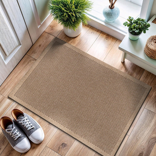 CAMILSON Easy Jute Rug 2x3, Indoor Outdoor Natural Color Fiber Area Rugs for Living Room and Kitchen Rug, Sisal Boho Woven Design, Easy-Cleaning, Washable Outside Carpet Alfombras (2 x 3)