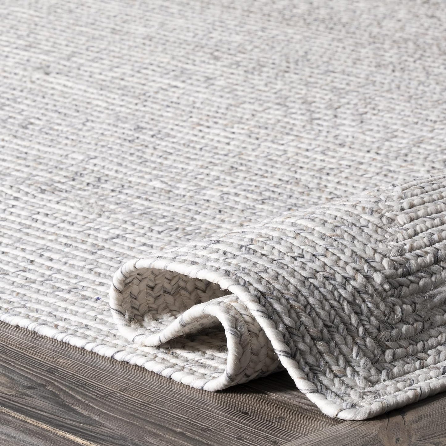 nuLOOM Oval 8'6" x 11'6" Solid Hand Braided Indoor/Outdoor Area Rug, Pet-Friendly, High Traffic, Weather Resistant, for Patio, Balcony, Bedroom, Living, Dining Room, Wynn Ivory