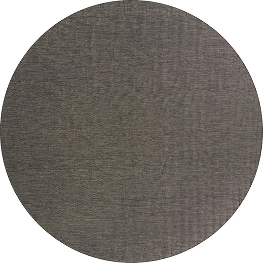 Unique Loom Collection Casual Transitional Solid Heathered Indoor/Outdoor Flatweave Area Rug (13' Round, Black/Ivory)