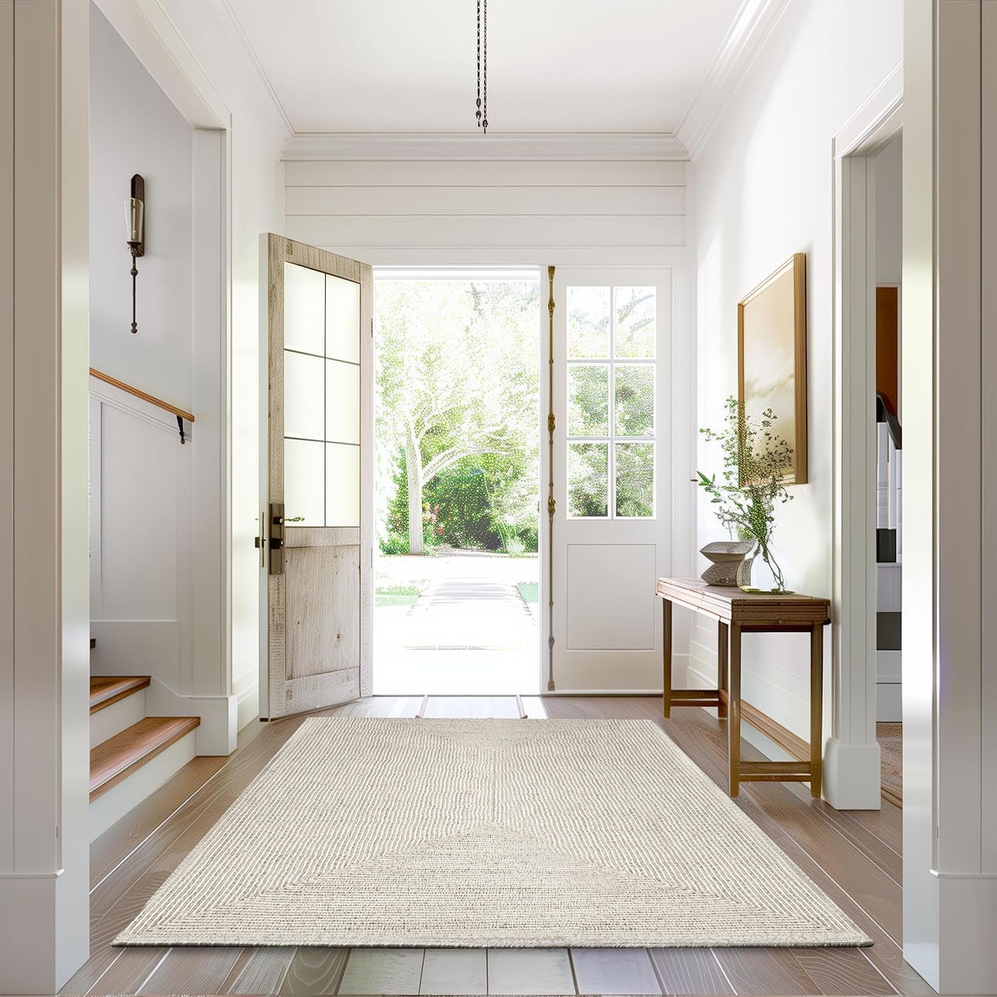 nuLOOM 2' x 12' Solid Hand Braided Indoor/Outdoor Area Rug, Pet-Friendly, High Traffic, Weather Resistant, for Patio, Balcony, Bedroom, Living, Dining Room, Wynn Ivory