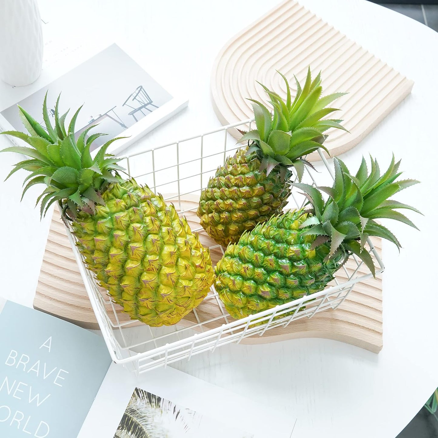 QIRMIZI Artificial Pineapple -Simulated Fruit Decoration, Lifelike Fake Fruit Model, Perfect for Home Decor, Kitchen, Party & Photography Prop – Realistic & Eco-Friendly,Green Large