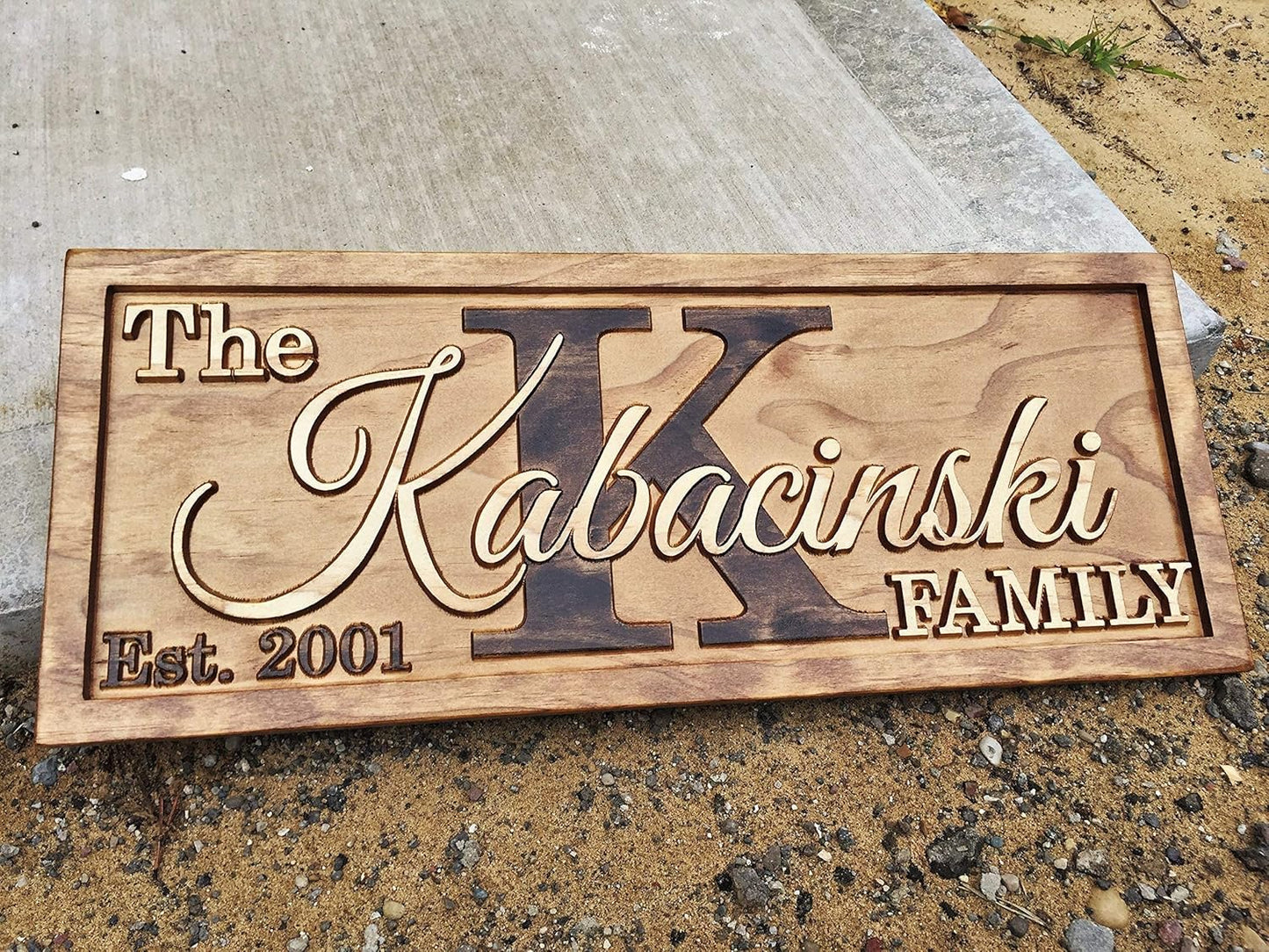 Personalized Family Name Sign Personalized Wedding Gifts Wall Art Rustic Home Decor Custom Carved Wooden Signs Couples 5 Year Anniversary